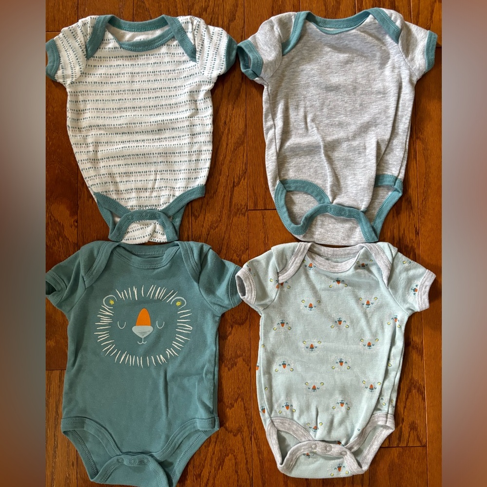 Four Onesies  0-3 mo